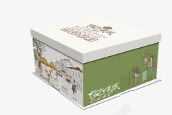 食品包装盒设计都市女孩插画蛋糕食品包装盒高清图片