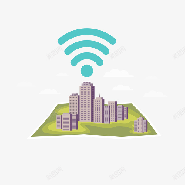 25D的城市wifi矢量图ai免抠素材_88icon https://88icon.com 25D 25D城市 wifi城市 创意 创意城市 城市 城市wifi 矢量图