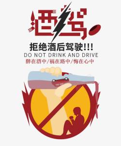 酒后不开车注意安全拒绝酒驾创意图高清图片