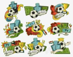 足球运动大全丝带足球图标高清图片