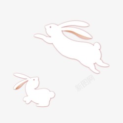 白兔子卡通兔子高清图片