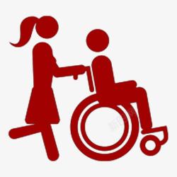 腿部残疾红色残疾人标志高清图片
