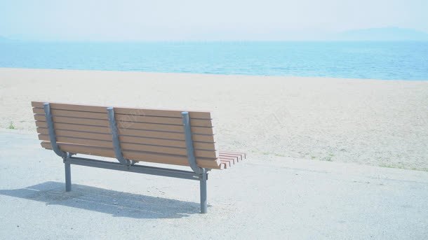 海洋沙滩长椅惬意背景