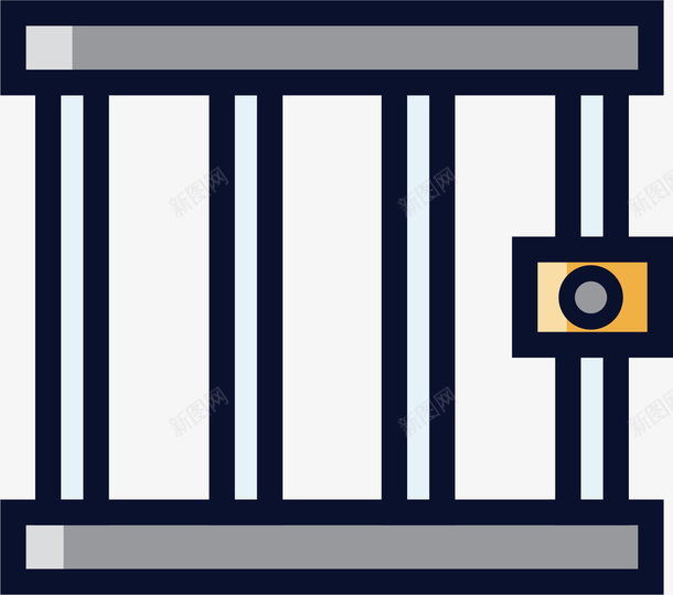 被上了锁的笼子矢量图ai免抠素材_88icon https://88icon.com 关有危险的动物 囚笼 有锁的 矢量图 结实 铁笼子 黄色锁
