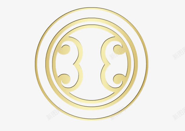 圆形吉祥回形纹png免抠素材_88icon https://88icon.com 古典 吉祥 回形纹 圆满 金元宝