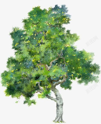 手绘美景乔木植物png免抠素材_88icon https://88icon.com 乔木 植物 美景