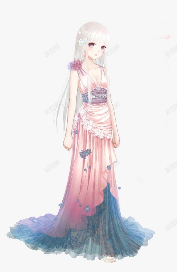 卡通粉红衣服白发女孩png免抠素材_88icon https://88icon.com 卡通 女孩 白发 粉红 衣服