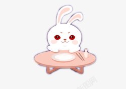 中秋节玉兔等着吃月饼素材