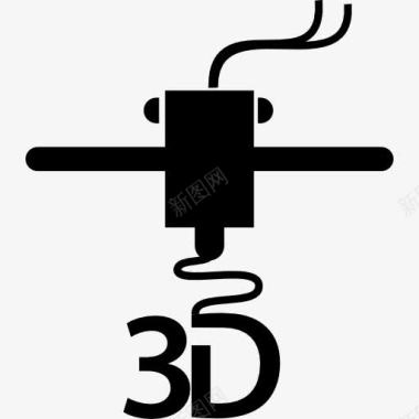 挠痒痒工具3D打印机打印的信件图标图标