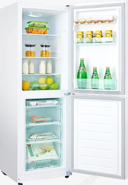 对开门冰箱装满食物开门冰箱高清图片