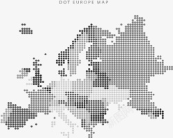 灰色波点欧洲地图素材