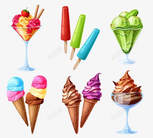 冰激凌集合png免抠素材_88icon https://88icon.com 冰棒 卡通冰棒 巧克力并欺凌 甜品 美味甜品