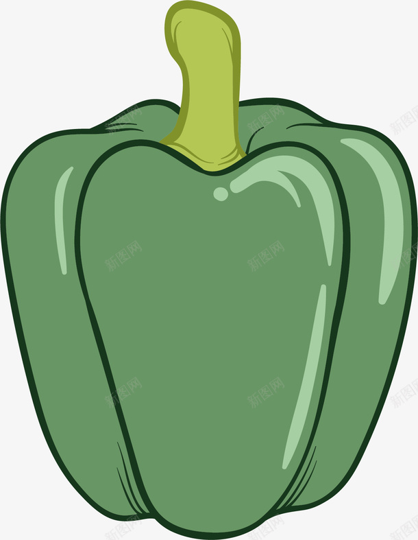 新鲜的青椒矢量图ai免抠素材_88icon https://88icon.com 不规则图形 创意 卡通 植物 绿色 蔬菜 食物 矢量图