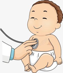 儿科医生与病人宝宝检查听诊高清图片