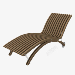 白色设计感躺椅沙滩桌棕色躺椅高清图片