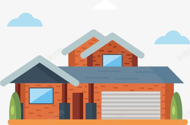 扁平化别墅房屋建筑插图png免抠素材_88icon https://88icon.com 别墅 华丽 小楼宇 居民区剪影 平面设计 建筑 建筑设计 房子 手绘卡通 插画 树木 楼房 白云 空间结构 设计