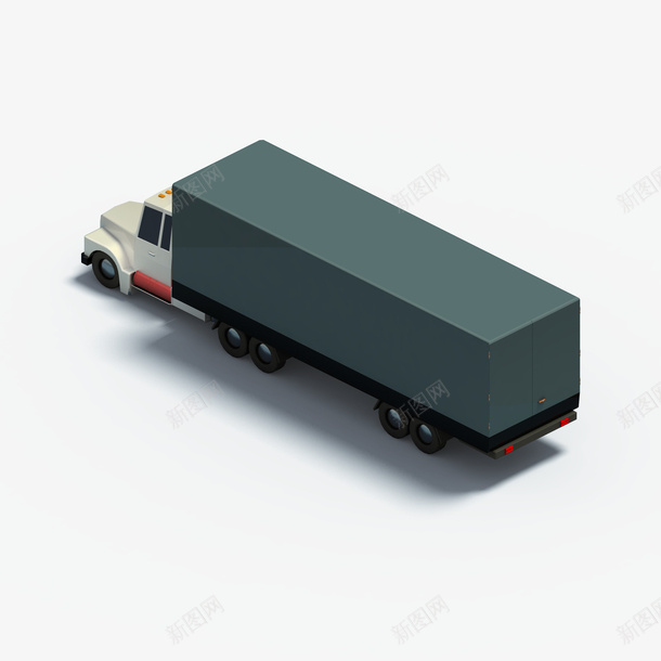 黑色的大货车背面png免抠素材_88icon https://88icon.com 大货车 汽车模型 立体 等轴3D 背影 背面 高端 黑色车厢