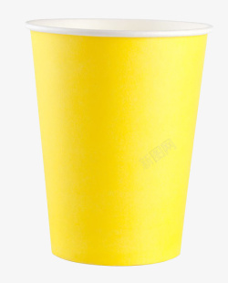 豆浆杯产品实物黄色一次性水杯高清图片