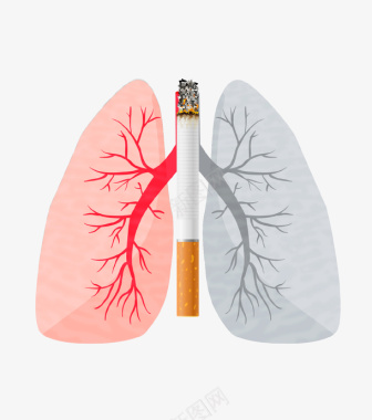 创意肺部吸烟有害健康图标图标