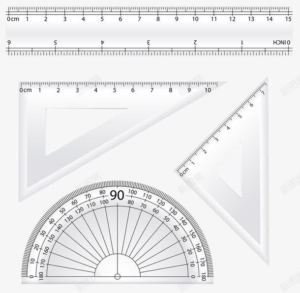 透明刻度尺套装png免抠素材_88icon https://88icon.com 刻度尺 套装 实物 透明