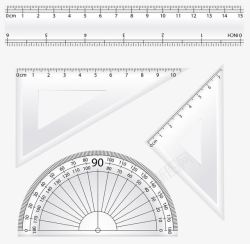 透明刻度尺套装素材