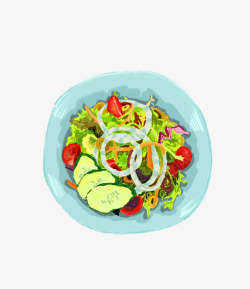 手绘减肥餐素菜沙拉手绘图案高清图片