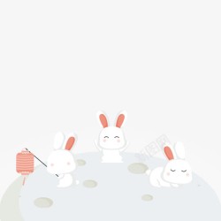 中秋节可爱的兔子素材