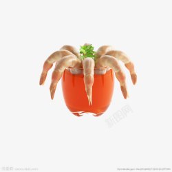 裹粉面包虾3D模型食品可口美西餐高清图片