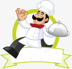 做菜的厨师厨师标签矢量图高清图片