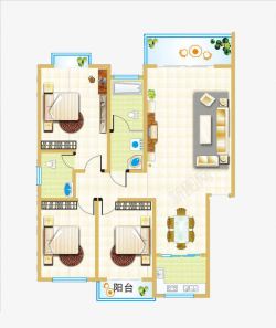 CAD格式户型房屋室内效果高清图片