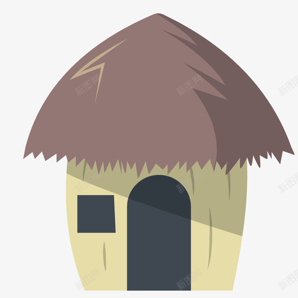 蘑菇形状的茅草屋png免抠素材_88icon https://88icon.com 创意 卡通 小屋 手绘 简图 茅草屋 蘑菇 门洞 黄色草屋