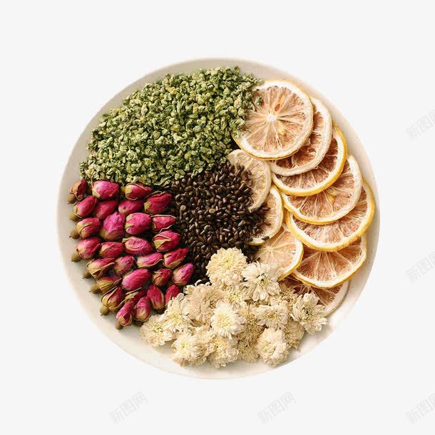 产品实物冲饮菊花玫瑰荷叶茶png免抠素材_88icon https://88icon.com 健康 健康滋补 养生 养生花茶 干花 植物 滋补 玫瑰荷叶茶 美容 花瓣 花茶 花草茶 草本 菊花图案