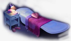 手绘紫色卡通卫生巾素材