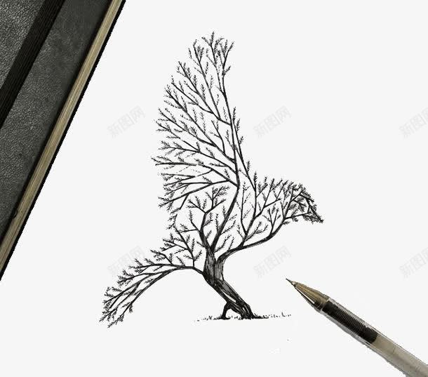 创意素描铅笔画鹰png免抠素材_88icon https://88icon.com 抽象 素描 艺术 设计 铅笔画 鹰