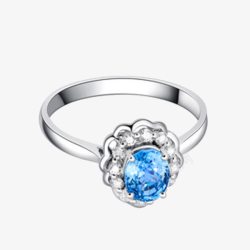 芭法娜蓝宝石钻石戒指素材