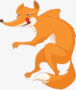 转身伸舌头的狐狸高清图片