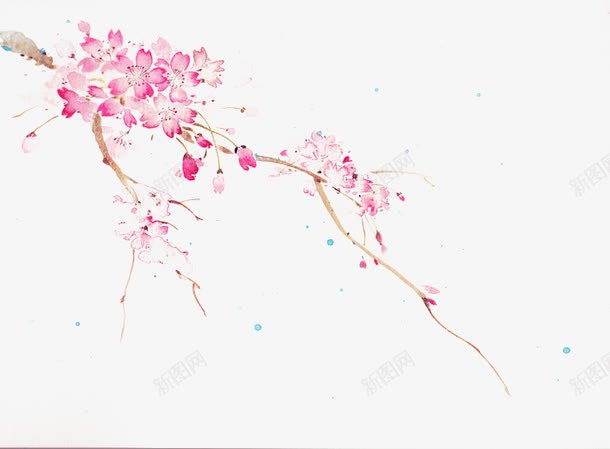 粉色樱花png免抠素材_88icon https://88icon.com 卡通手绘 树枝 粉色樱花 装饰