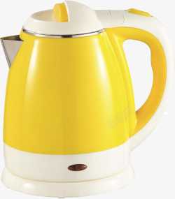 不锈钢烧水壶实物黄色电热水壶高清图片