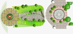 广场草坪小区绿化元素高清图片