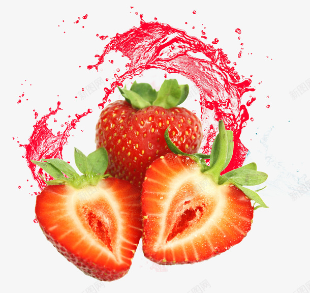 夏季水果水纹草莓png免抠素材_88icon https://88icon.com 切开草莓 夏季水果 新鲜 草莓 草莓剖面