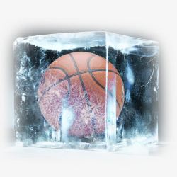 冰粒里的篮球素材