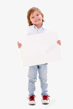 外国孩子与空白海报素材