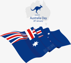 飞舞的澳大利亚国旗矢量图素材