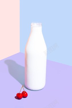 白色开口牛奶瓶海报背景背景