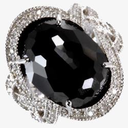 黑钻石戒指实物商品海报素材