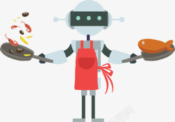 烹饪美食家机器人矢量图素材
