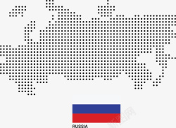 俄罗斯国家地图国旗矢量图素材