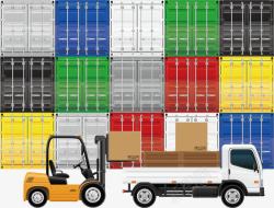 彩色的货车集装箱港口码头矢量图高清图片