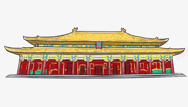 皇宫建筑png免抠素材_88icon https://88icon.com 中国风 卡通 历史 古代 手绘