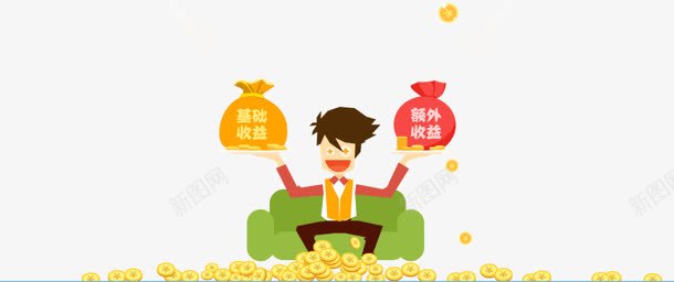 金币收益卡通人物png免抠素材_88icon https://88icon.com 人物 卡通 收益 金币